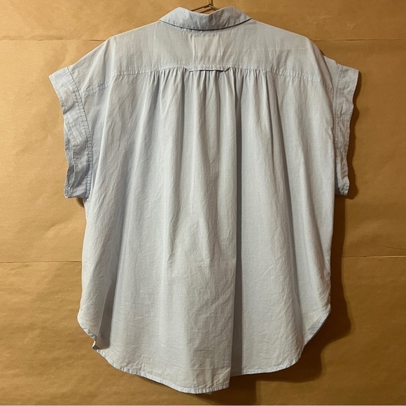 Citizens Of Humanity Penny Blouse Top Cotton Poplin Button Up Shirt Blue Size XL - Picture 9 of 13